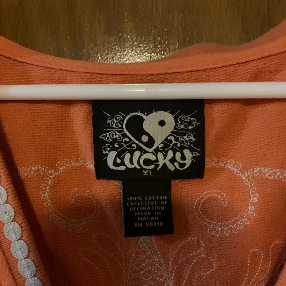 Rare lucky bramd orange embroidered dress with drawstring size X-Large - Picture 4 of 9